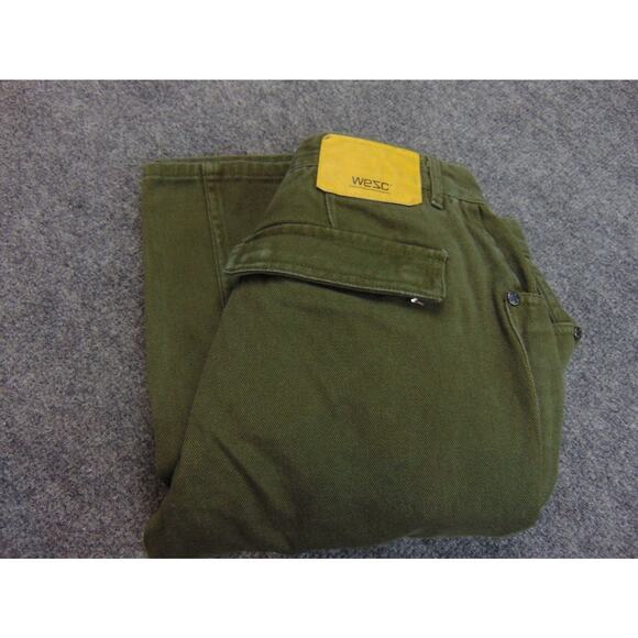 WES Cargo Pants Unisex 31x27 Green Pockets Sweden - Picture 1 of 13